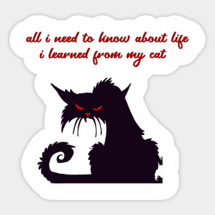 all i need to know about life i learned from my cat Sticker